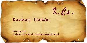 Kovácsi Csobán névjegykártya